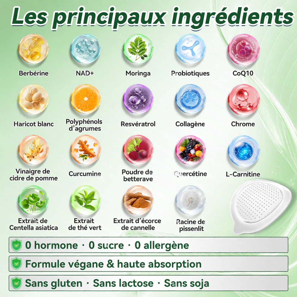 🏆 Recommandation n°1丨Purelora® Moringa Berbérine x NAD+ Patch Nano-Microneedle 10-en-1 Une application par jour, changements visibles dès 7 jours. Pour accompagner la gestion du poids, la fermeté de la peau et le bien-être global. - Image 13