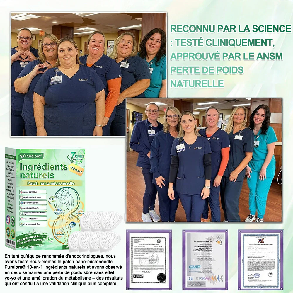 💖 𝑷𝒉𝒂𝒓𝒎𝒂𝒄𝒊𝒆 𝑶𝒇𝒇𝒊𝒄𝒊𝒆𝒍𝒍𝒆 💖 | Purelora® Patch Nano Microneedle 10-en-1 aux ingrédients naturels ✅ Aide à gérer le poids, soutient cœur, glycémie, intestin & articulations, raffermit la peau et booste l’énergie. - Image 15