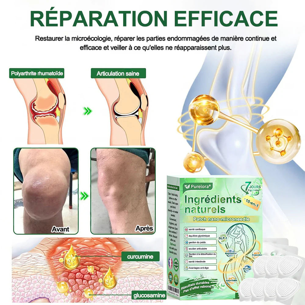 💖 𝑷𝒉𝒂𝒓𝒎𝒂𝒄𝒊𝒆 𝑶𝒇𝒇𝒊𝒄𝒊𝒆𝒍𝒍𝒆 💖 | Purelora® Patch Nano Microneedle 10-en-1 aux ingrédients naturels ✅ Aide à gérer le poids, soutient cœur, glycémie, intestin & articulations, raffermit la peau et booste l’énergie. - Image 18