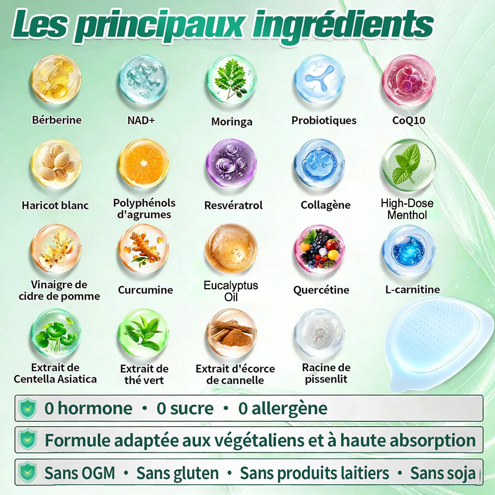 💖𝑷𝒉𝒂𝒓𝒎𝒂𝒄𝒊𝒆 𝑶𝒇𝒇𝒊𝒄𝒊𝒆𝒍𝒍𝒆💖 | Purelora® Moringa · Berbérine Patch 10-en-1 aux Nano-Micro-Aiguilles et Cryo-Gel ✅ Soutien Cryo-Métabolique : Cristallise les graisses, raffermit la peau et élimine l'œdème instantanément. - Image 6