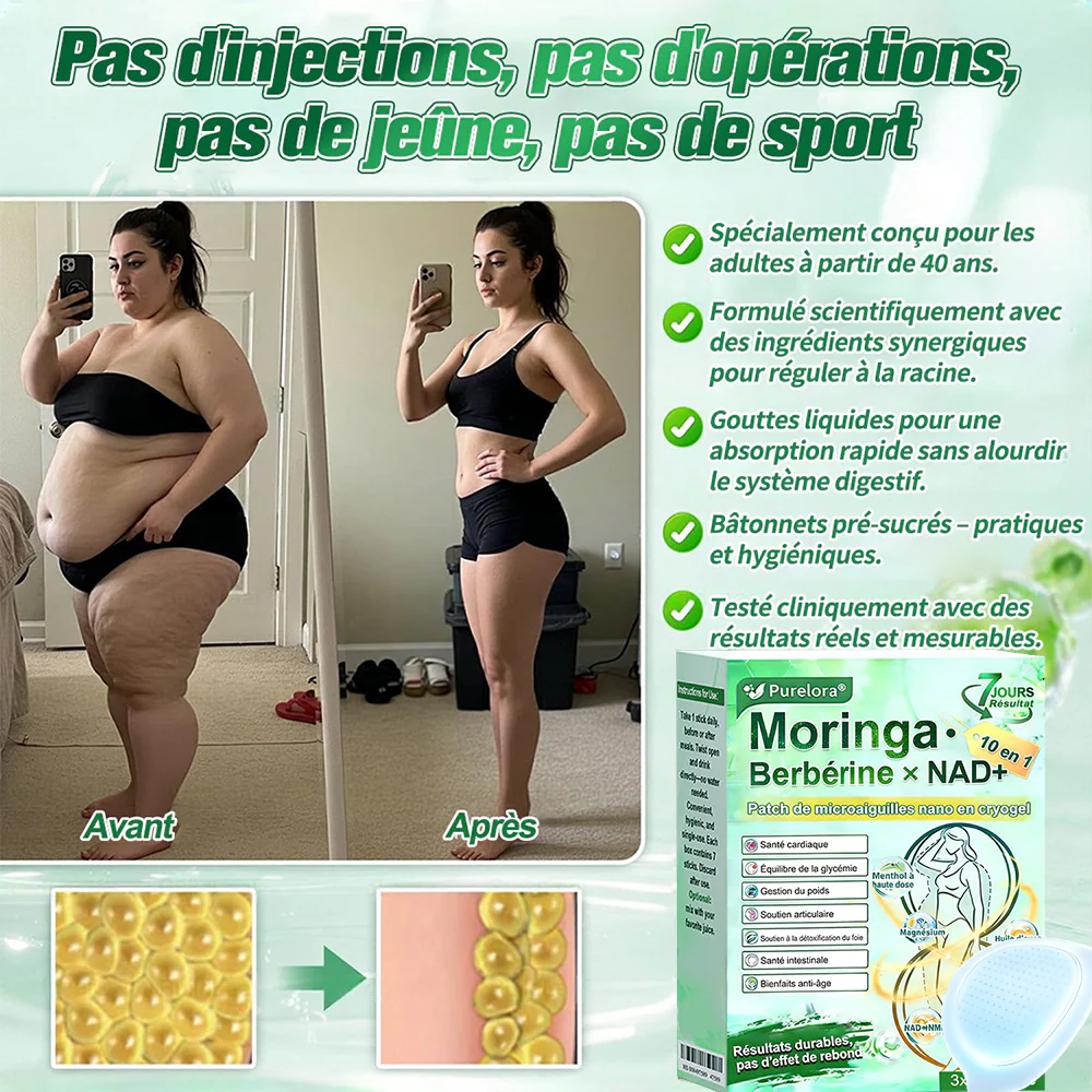 💖𝑷𝒉𝒂𝒓𝒎𝒂𝒄𝒊𝒆 𝑶𝒇𝒇𝒊𝒄𝒊𝒆𝒍𝒍𝒆💖 | Purelora® Moringa · Berbérine Patch 10-en-1 aux Nano-Micro-Aiguilles et Cryo-Gel ✅𝐏𝐨𝐮𝐫 𝐥’𝐨𝐛é𝐬𝐢𝐭é, 🅟🅔🅐🅤 🅡🅔🅛â🅒🅗é🅔,𝐝𝐢𝐚𝐛è𝐭𝐞, 𝐚𝐩𝐧é𝐞 𝐝𝐮 𝐬𝐨𝐦𝐦𝐞𝐢𝐥, 𝐩𝐫𝐨𝐛𝐥è𝐦𝐞𝐬 𝐚𝐫𝐭𝐢𝐜𝐮𝐥𝐚𝐢𝐫𝐞𝐬, 𝐞𝐭 𝐛𝐢𝐞𝐧 𝐩𝐥𝐮𝐬 - Image 9