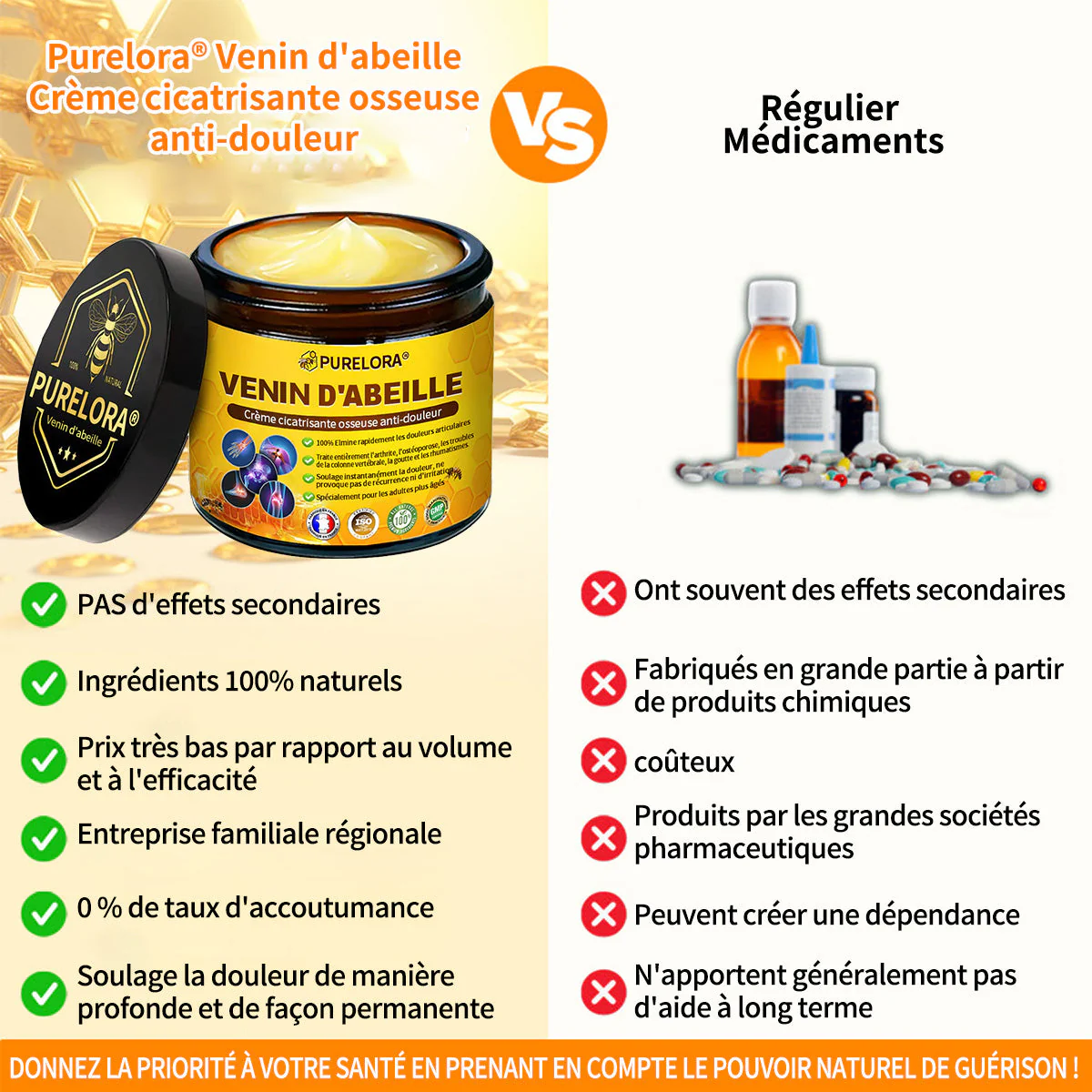 Purelora® Venin d'abeille Crème cicatrisante osseuse Pain-Relief 🐝🐝(Spécialement conçu pour les personnes âgées ) - Image 11